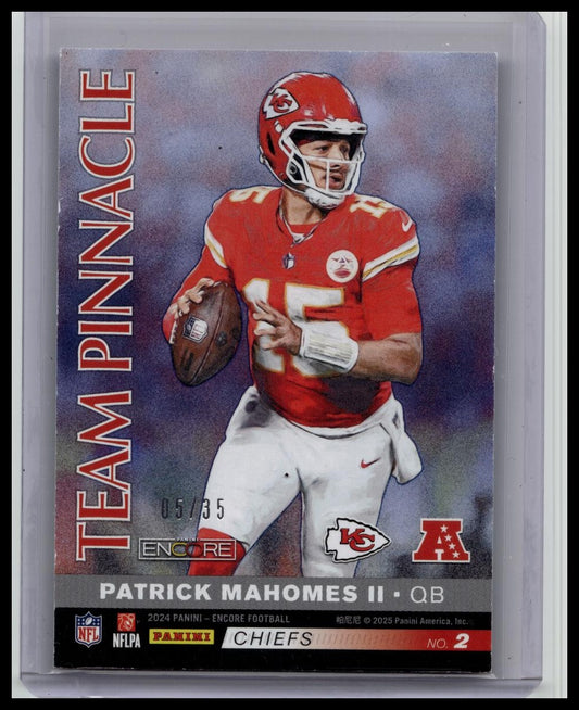 2024 Panini Encore #2 Brock Purdy / Patrick Mahomes Team Pinnacle /35