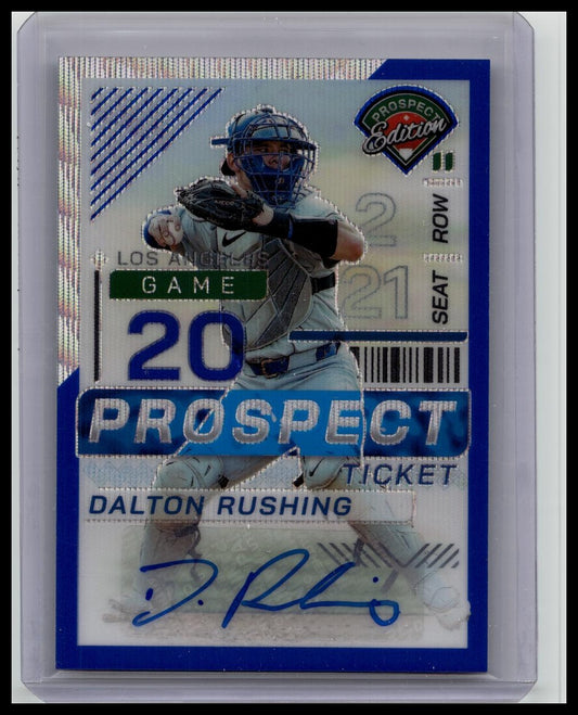 Panini 2024 Prospect Edition Dalton Rushing #164 Blue Wave Prizm Rookie Auto /75
