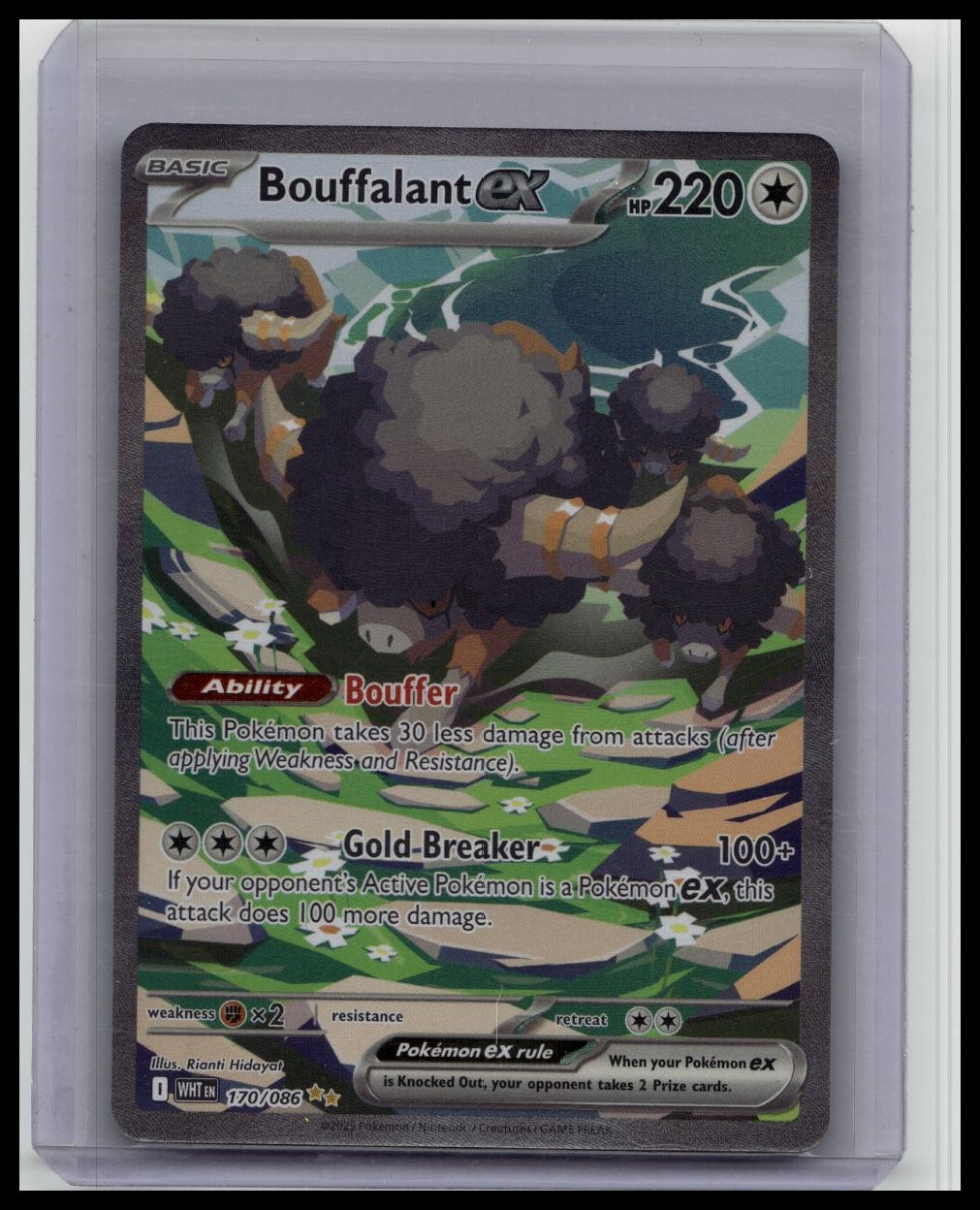POKEMON BOUFFALANT EX SIR 170/086 SV: WHITE FLARE HOLO
