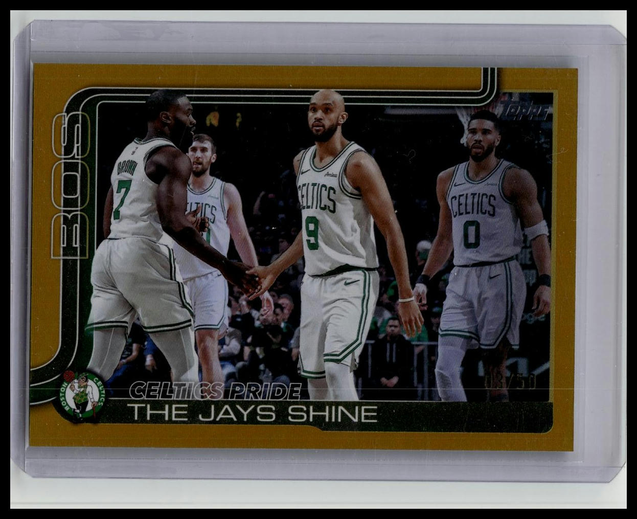 2025-26 Topps Flagship Celtics Pride Gold Holo Foil #'d /50 #272 The Jays Shine