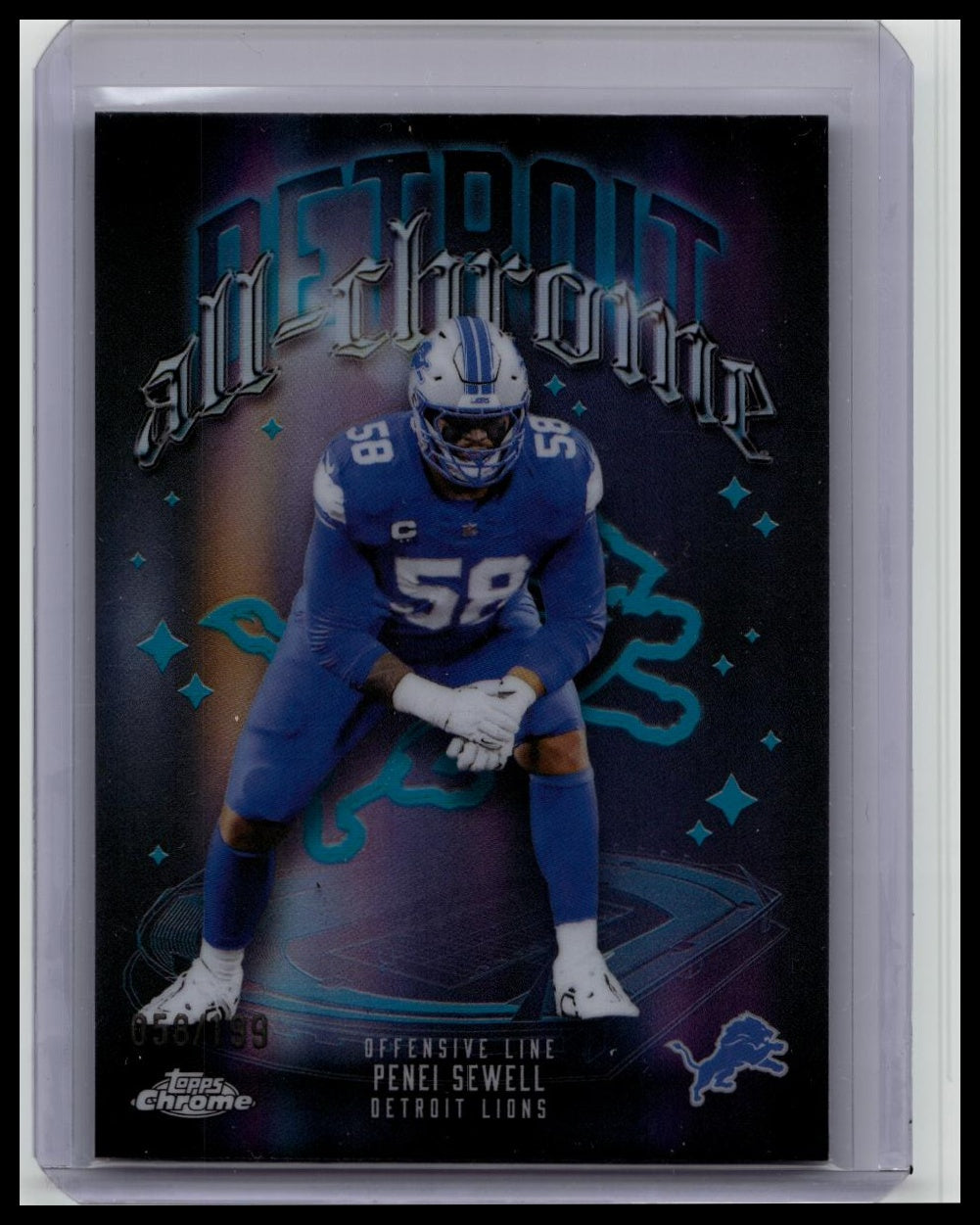 PENEI SEWELL 2025 TOPPS CHROME ALL-CHROME TEAL REFRACTOR LIONS /199