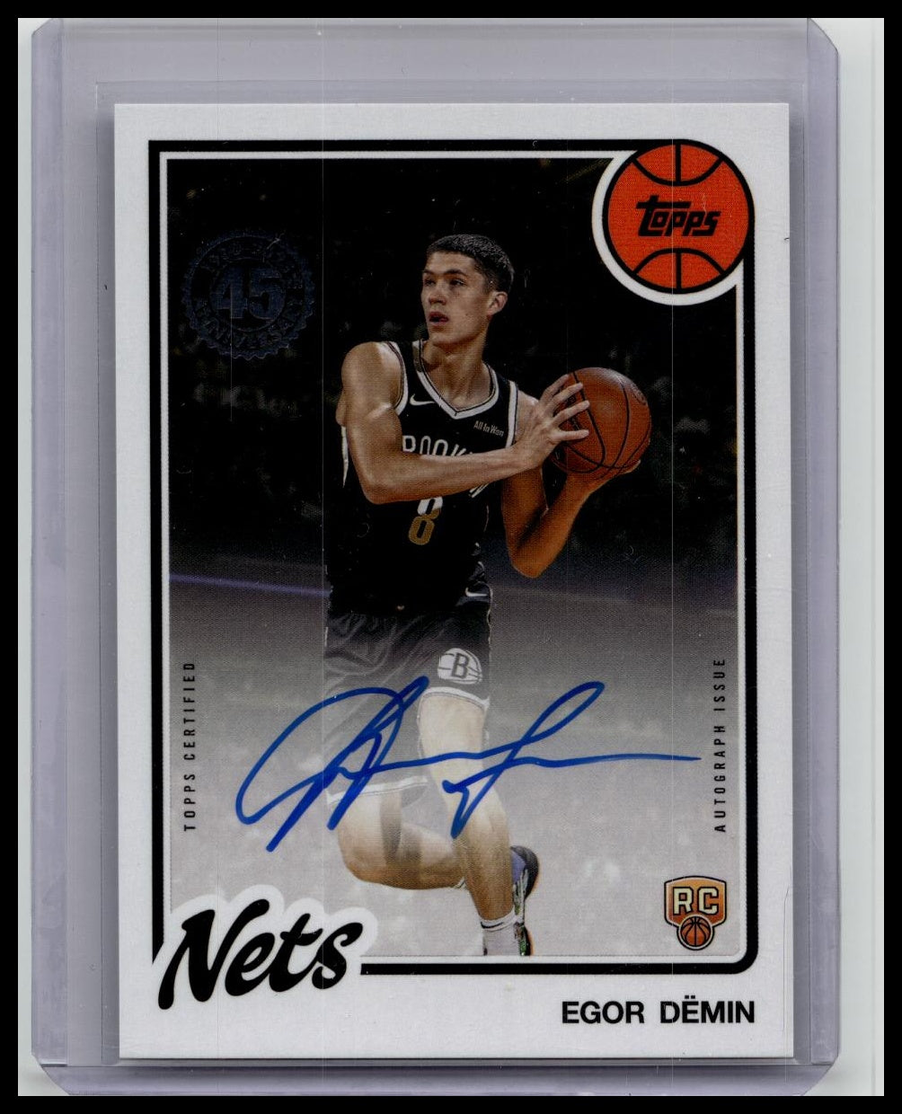 Egor Demin 2025 Topps Autograph Issue 80B2R-ED 45th Anniversary ROOKIE AUTO Nets