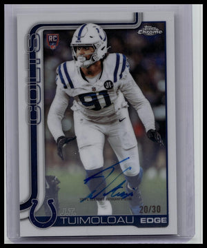 2025 Topps Chrome JT Tuimoloau Rookie Auto White Refractor /30 RC Colts