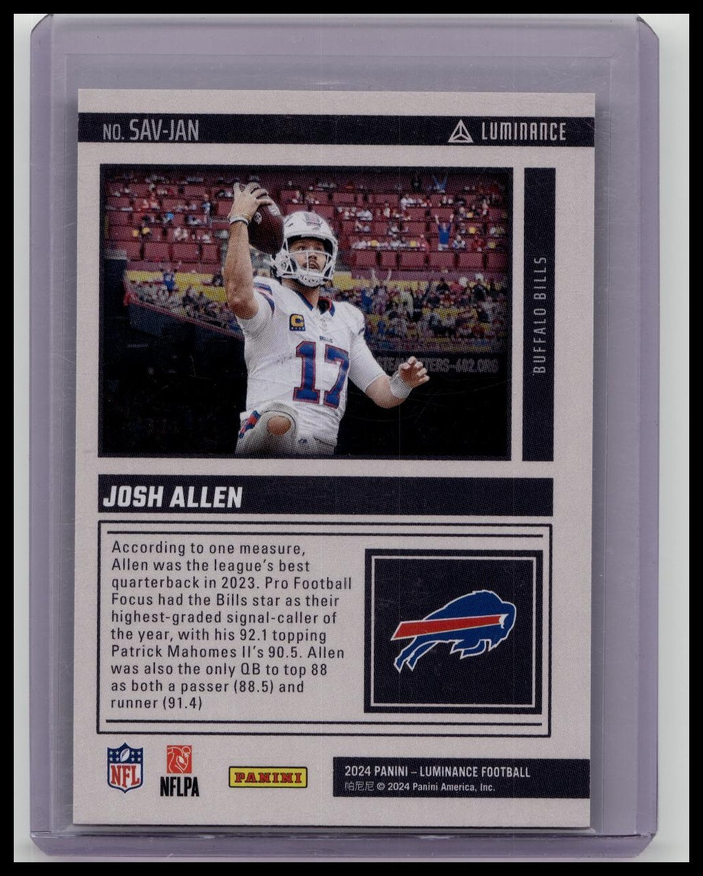2024 Panini Luminance Savage Josh Allen #'d 2/10 Green Buffalo Bills