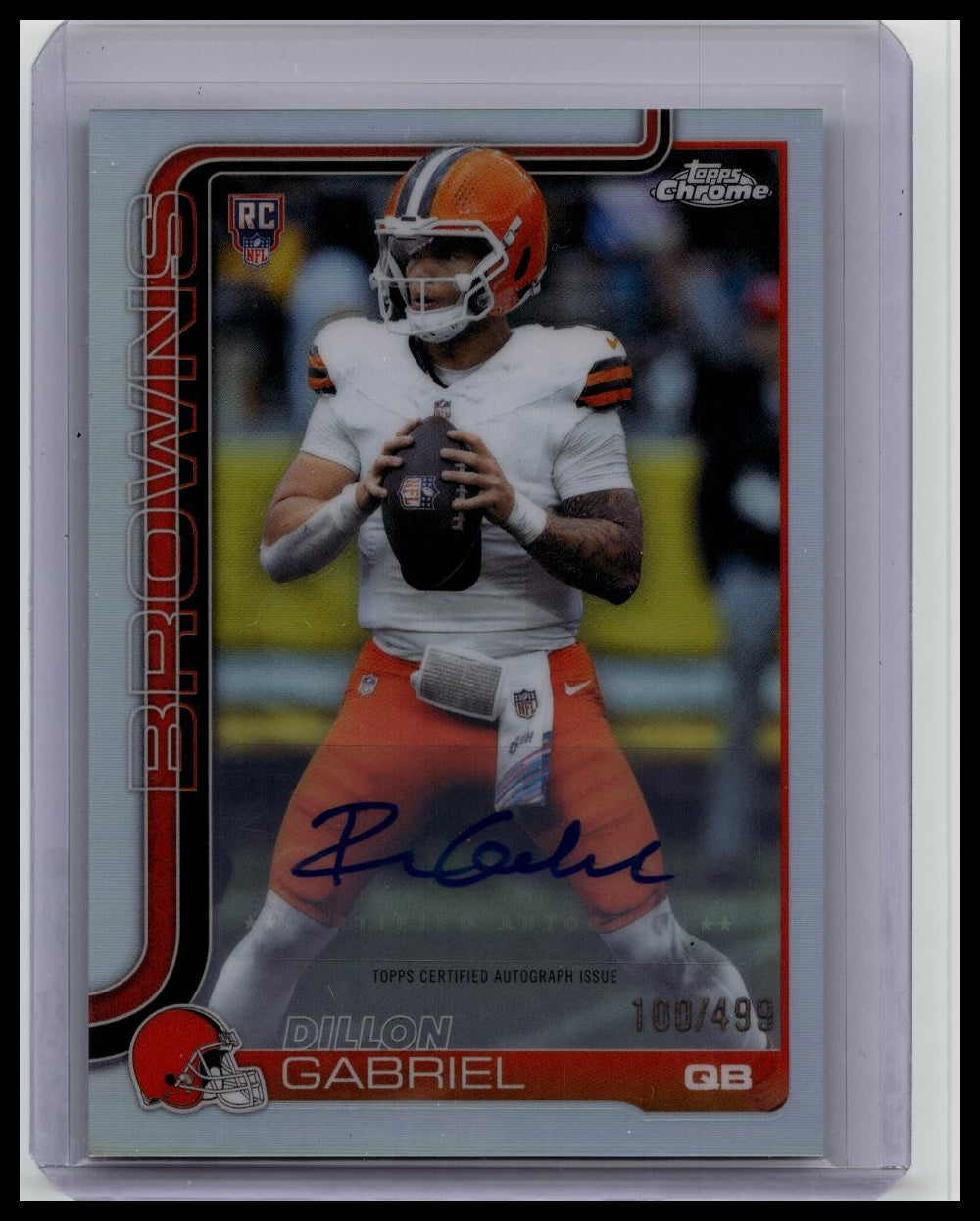 2025 TOPPS CHROME DILLON GABRIEL ROOKIE REFRACTOR AUTO #/499