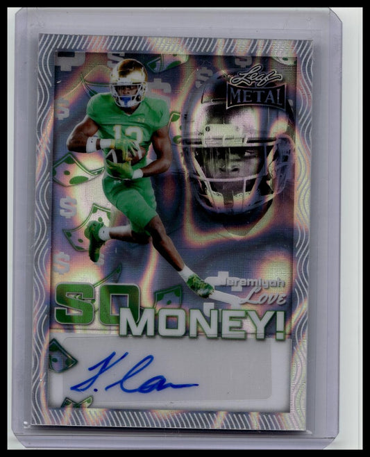 2025 Leaf Metal - So Money! Jeremiyah Love #SM-JL1 Lava /15 Auto