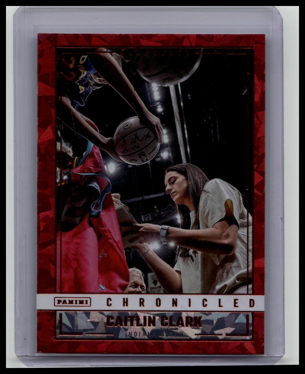 2025 Caitlin Clark Chronicled Snapshots Red Cracked Ice Holo #93 Foil Fever