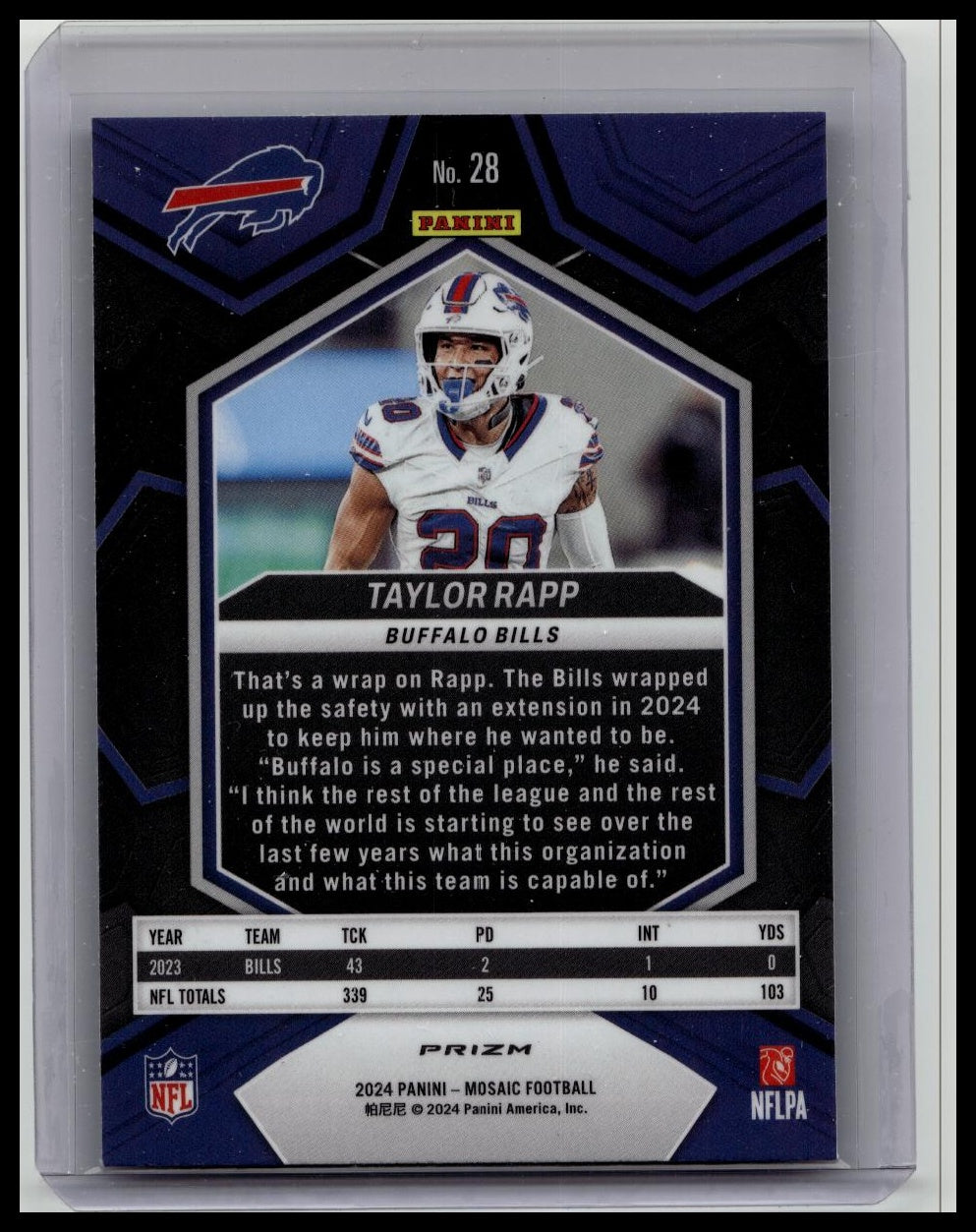2024 Panini Mosaic - Taylor Rapp #28 Genesis Mosaic