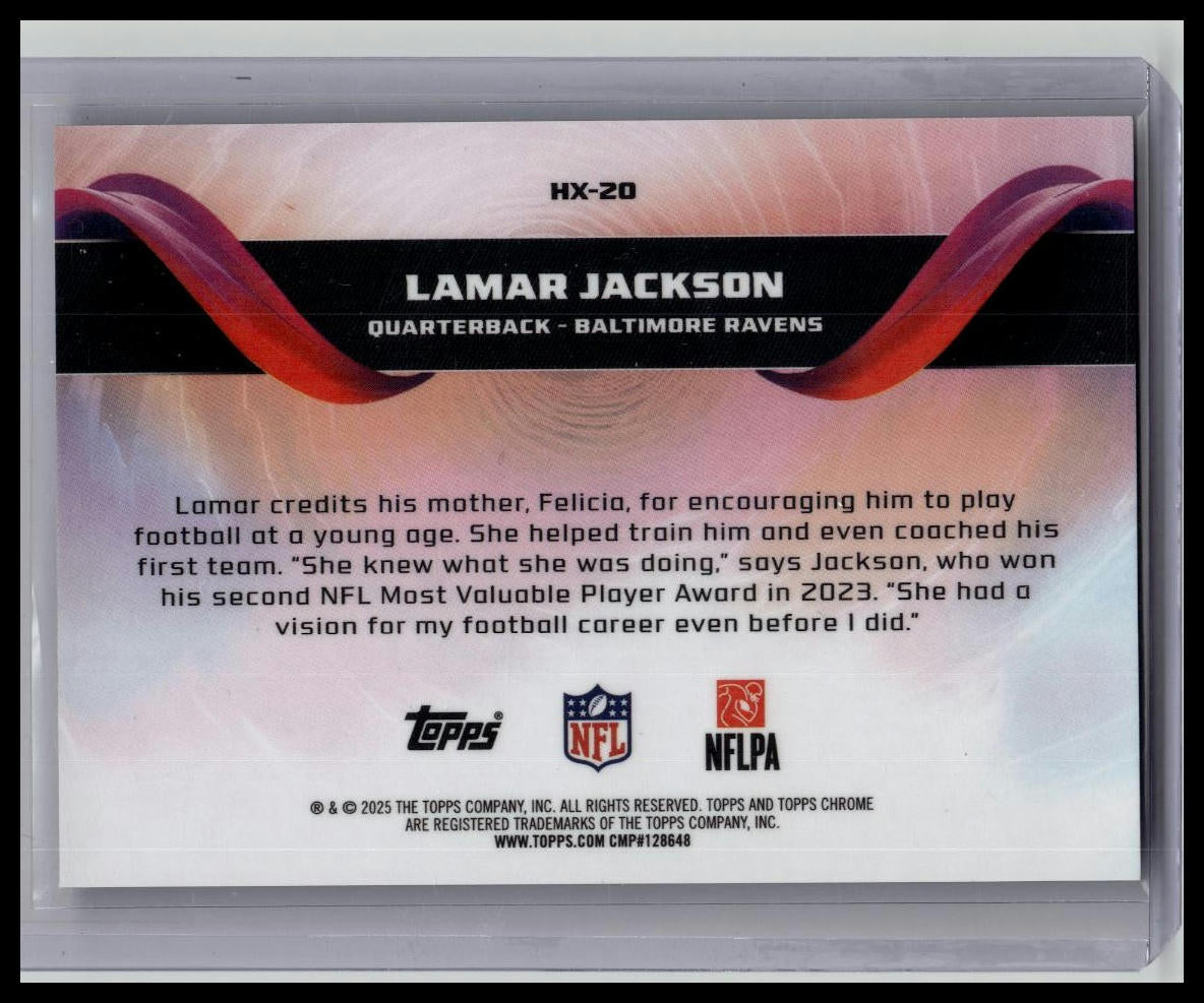 2025 Topps Chrome Football Lamar Jackson Helix SSP Case Hit