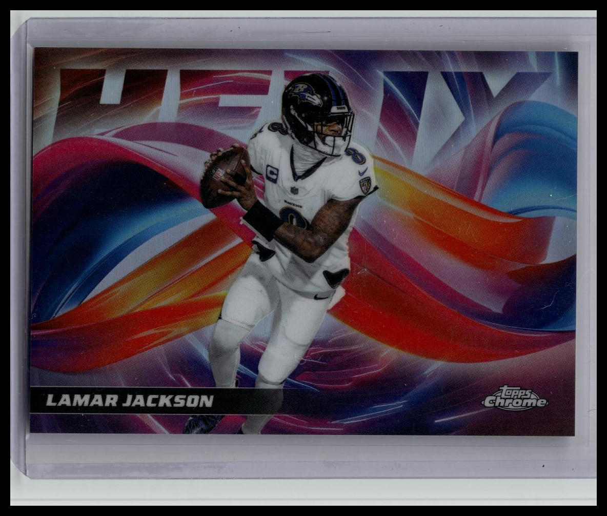 2025 Topps Chrome Football Lamar Jackson Helix SSP Case Hit
