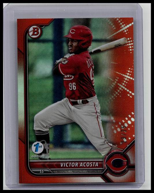 2022 Bowman Draft 1st Edition VICTOR ACOSTA #BD-5 Orange Foil #/25 Reds