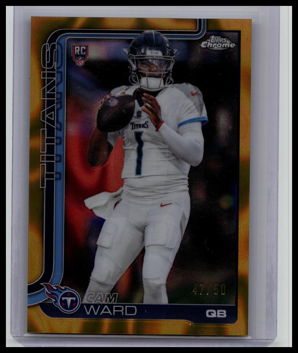 2025 Topps Chrome Cam Ward Rookie RC GOLD Lava /50 RARE Titans