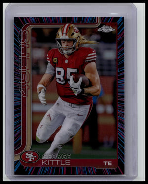 2025 Topps Chrome Football George Kittle Neon Pulse Refractor 49ers SP #267