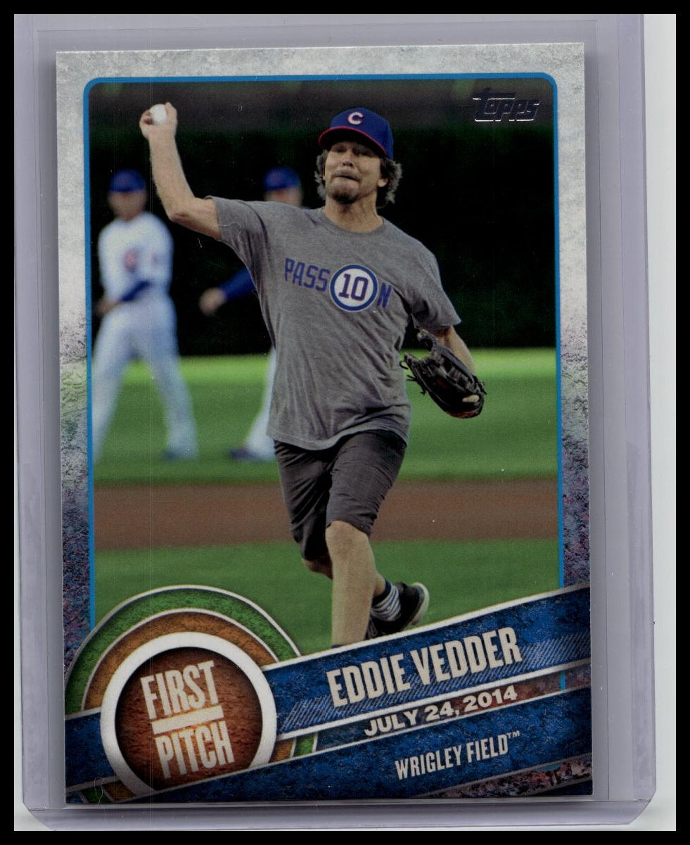 2015 Topps First Pitch #FP-04 Eddie Vedder Chicago Cubs Pearl Jam