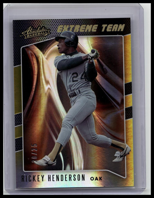RICKEY HENDERSON 2021 ABSOLUTE EXTREME TEAM GOLD PARALLEL #'d 20/25