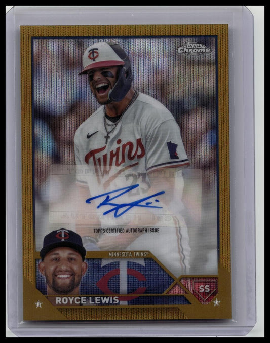 Royce Lewis 2023 Topps Chrome Gold Refractor Autograph 25/50 Twins Auto