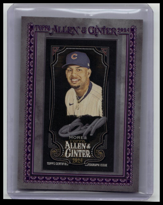 2024 Topps Allen Ginter Christopher Morel Silver Frame Mini Black Auto RC #'d 03/25
