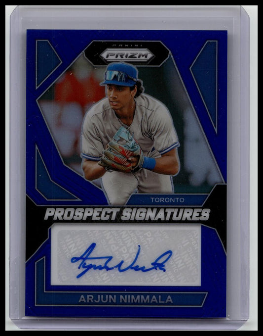 2024 Panini Baseball Prizm Prospect Signature Arjun Nimmala Auto Blue /49