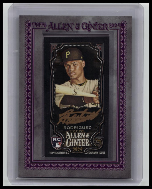 ENDY RODRIGUEZ 2024 TOPPS ALLEN GINTER X ROOKIE GOLD INK MINI AUTO /5