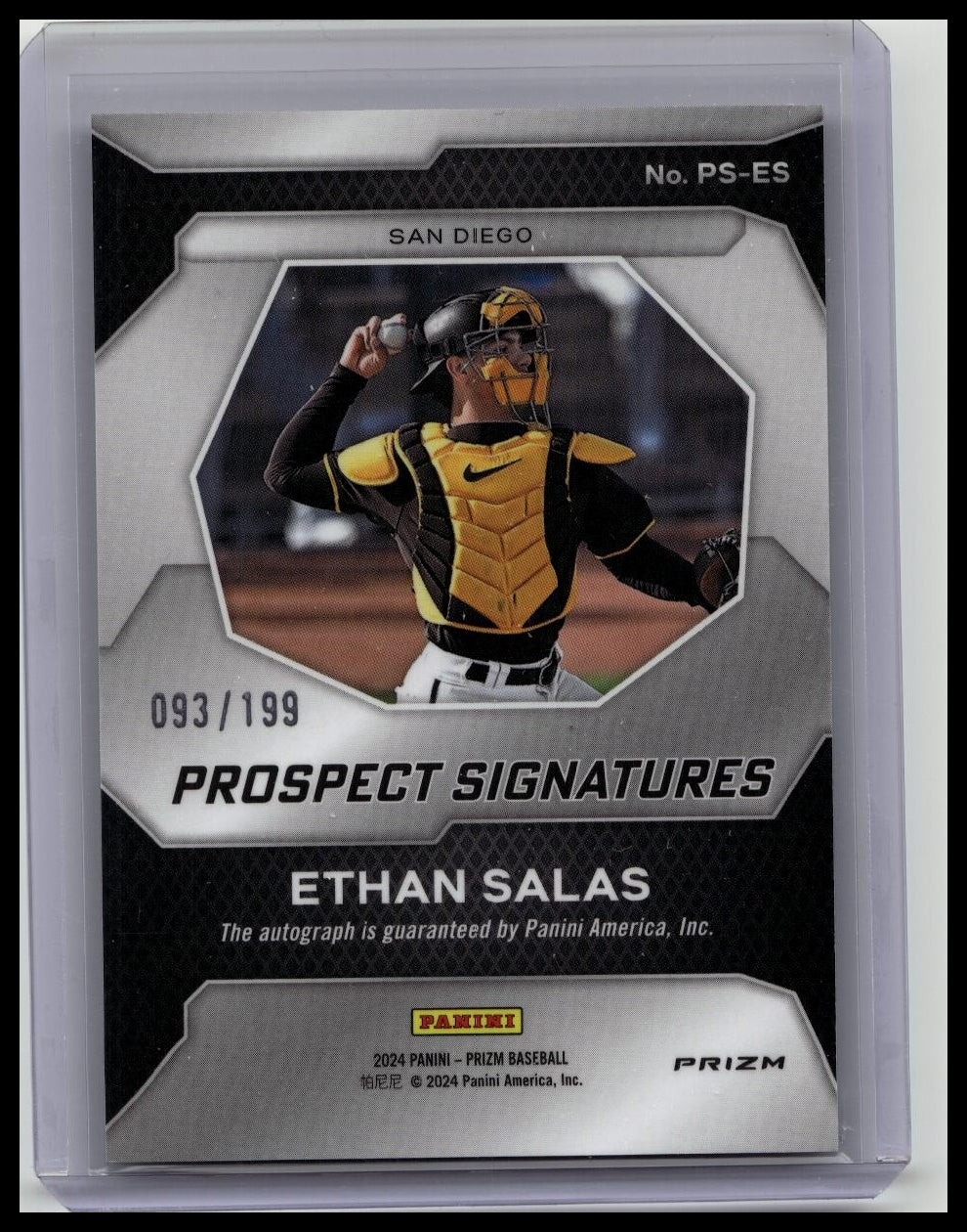 Ethan Salas 2024 Panini Prizm MLB Pulsar /199 Prospect AUTO #PS-ES Padres