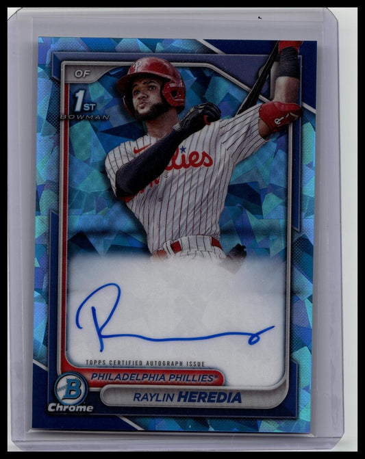 2024 Bowman Chrome Sapphire Philadelphia Phillies Raylin Heredia Auto BSPA-RH