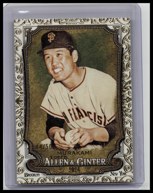 2024 Topps Allen & Ginter #172 Masanori Murakami Gold Foil Filigree /50 Giants