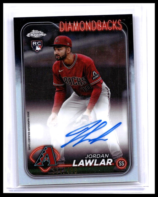 2024 Topps Chrome #RA-JLA Jordan Lawlar Rookie Auto Refractor Diamondbacks /499