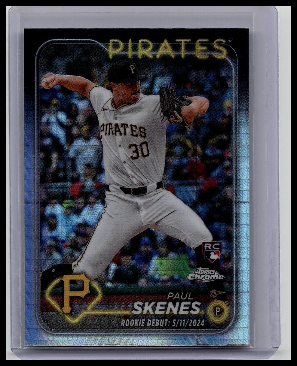PAUL SKENES 2024 TOPPS CHROME ROOKIE DEBUT PRISM REFRACTOR RC
