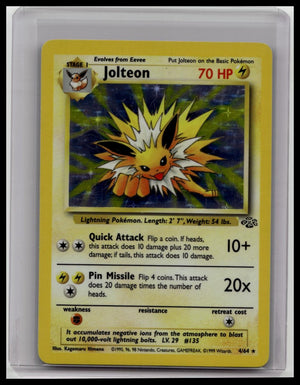 Pokemon Jolteon 4/64 Jungle Set 1999 Pokemon Card Holo Rare Holofoil LP