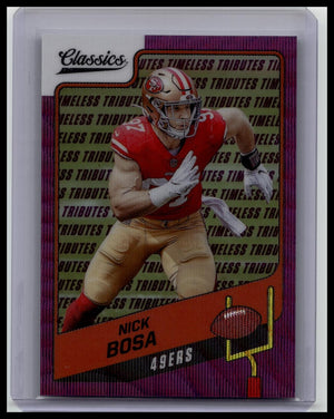 2021 Panini Classics - Timeless Tributes Purple #84 Nick Bosa /50 49ers