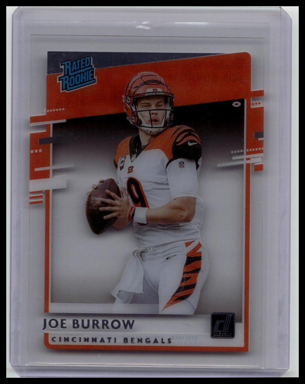 2020 Panini Chronicles Clearly Donruss Rated Rookie Joe Burrow #RR-JB RC