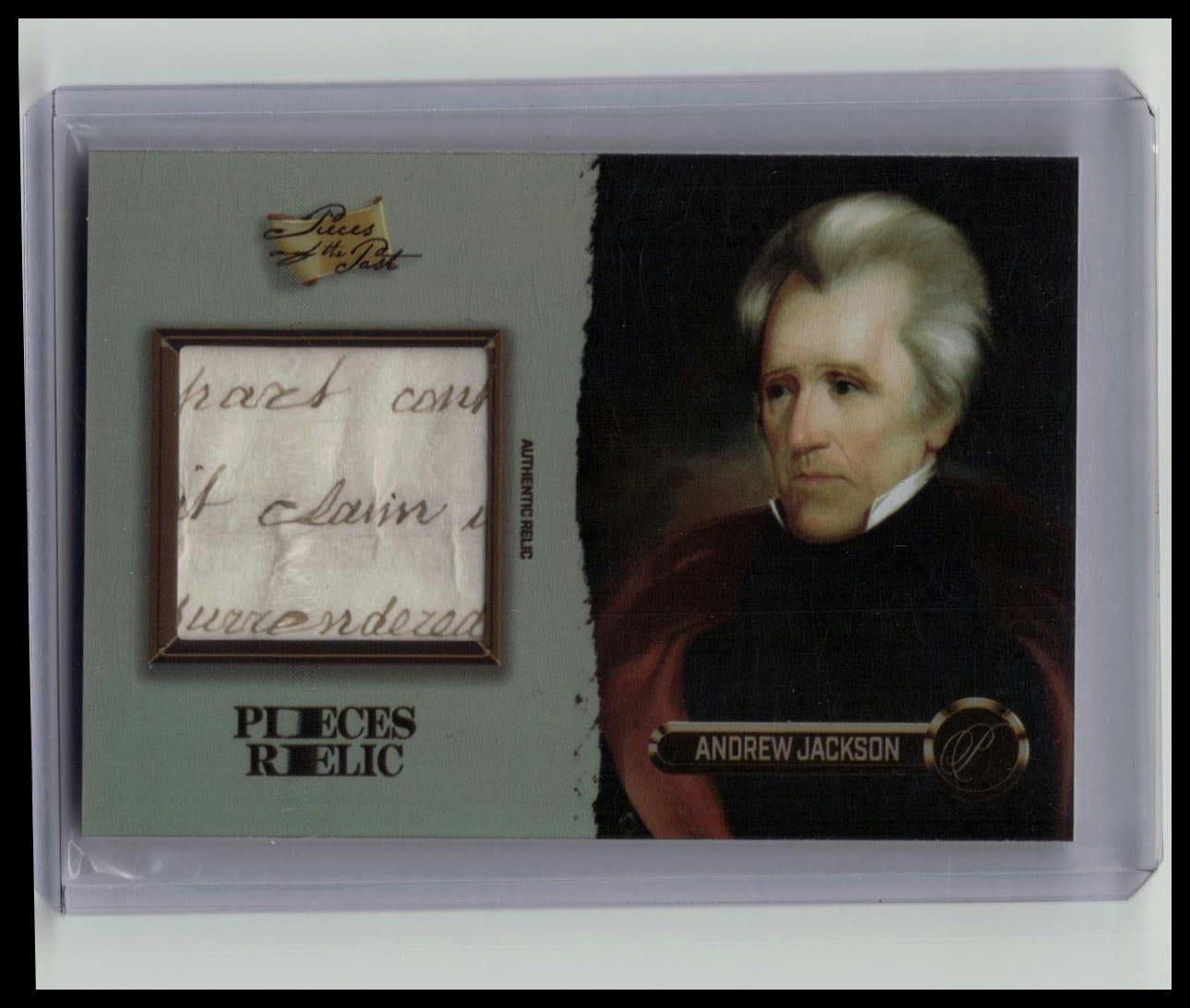 2023 PIECES OF THE PAST HAND WRITTEN RELIC ANDREW JACKSON