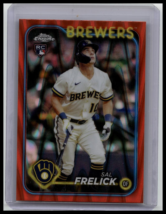 2024 Topps Chrome Orange Wave Refractor #23 Sal Frelick Rookie Card /25 Brewers
