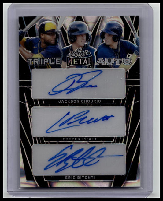 2024 Leaf Metal - Jackson Chourio / Pratt / Bitonti - Triple Auto 3/3