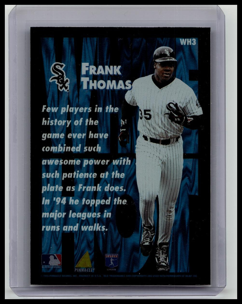 1995 Pinnacle White Hot Frank Thomas #WH3 HOF SP