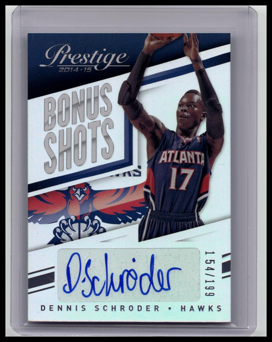 2014-15 Panini Prestige Bonus Shots Dennis Schroder Auto /199 Hawks