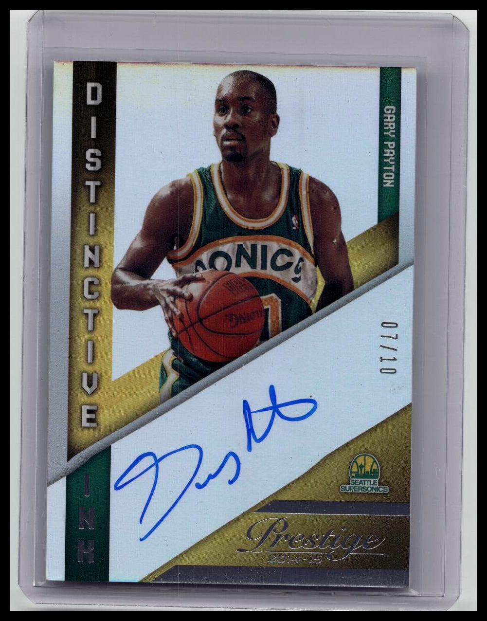 2014-15 Panini Prestige Gary Payton Distinctive Ink Auto Autograph 07/10 SSP
