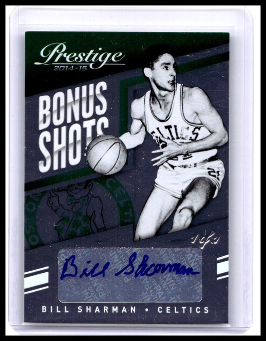 BILL SHARMAN 2014-15 PRESTIGE BONUS SHOTS AUTOGRAPH AUTO #'d 1/1 ! CELTICS!!