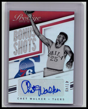 2014-15 PANINI PRESTIGE BONUS SHOTS CHET WALKER AUTO /49 76ERS