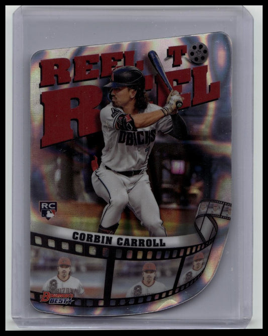 2023 Bowman's Best Reel to Die-Cut Lava Refractor /50 Corbin Carroll Rookie RC