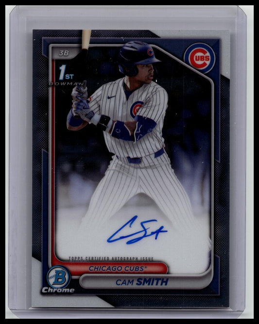 CAM SMITH 2024 BOWMAN CHROME DRAFT 1ST AUTOGRAPH CUBS #CPA-CS AUTO