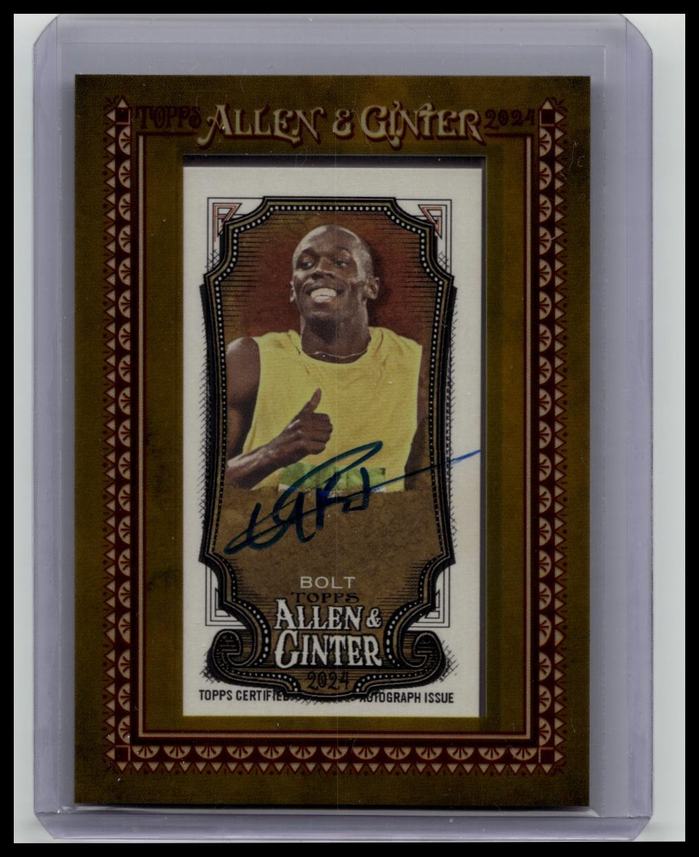 Usain Bolt 2024 Topps Allen & Ginter Mini Framed Autograph Auto