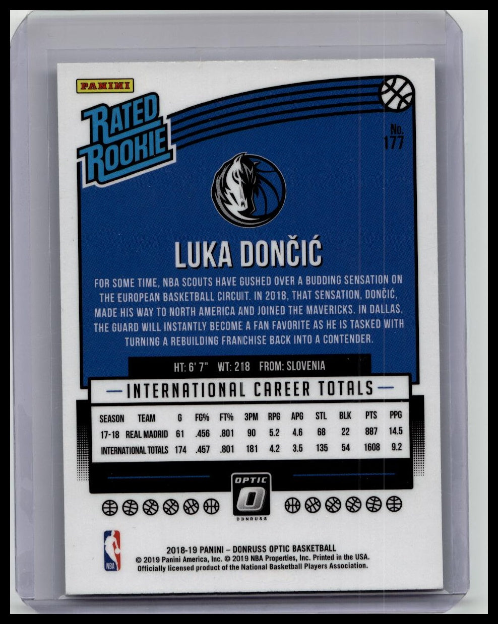 2018-19 Panini Donruss Optic - Rated Rookie Luka Dončić #177 (RC)