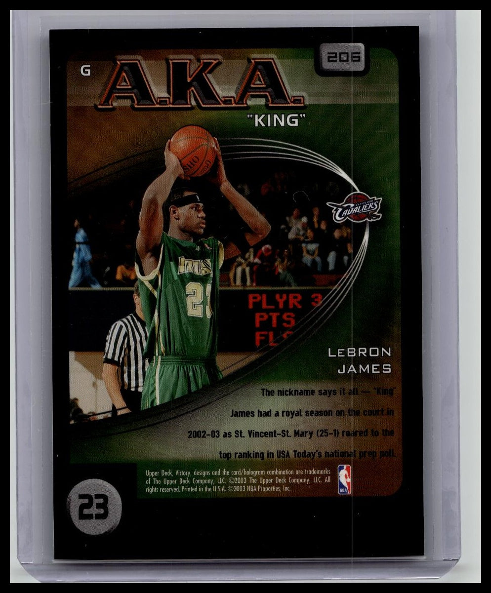 LeBron James Rookie AKA King 2003 Upper Deck Victory #206