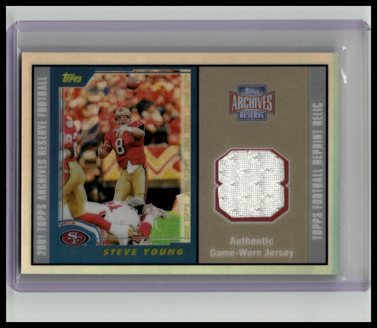 2000 Topps Archives Reserve Steve Young Authentic Game Worn Jersey #120