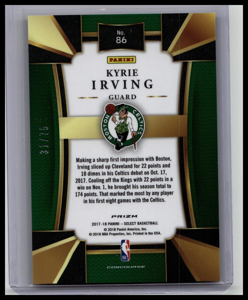2017-18 Panini Select Concourse Orange Prizm /75 Kyrie Irving #86
