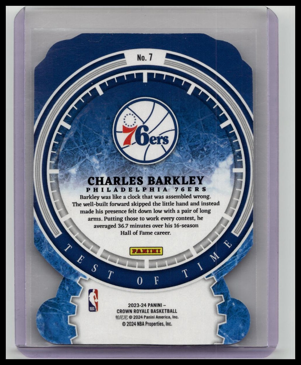 2023-24 Panini Crown Royale Charles Barkley Test of Time Blue /75