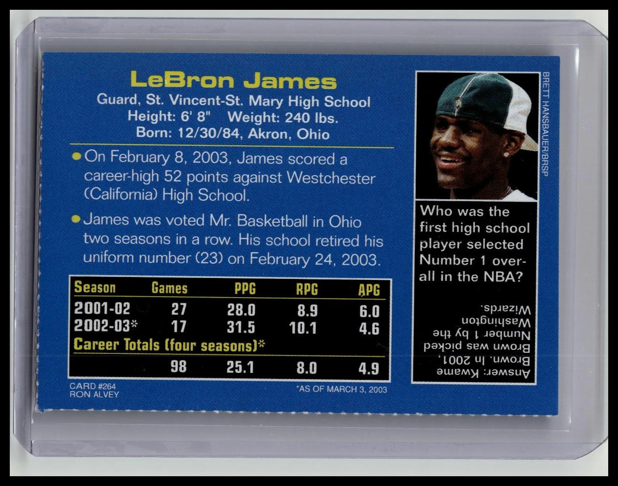 2003 Sports Illustrated for Kids - LeBron James #264 (RC)