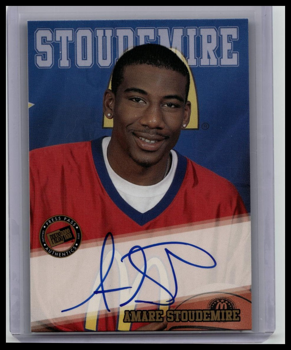 2002-03 Press Pass Autograph Auto Amare Stoudemire Rookie RC