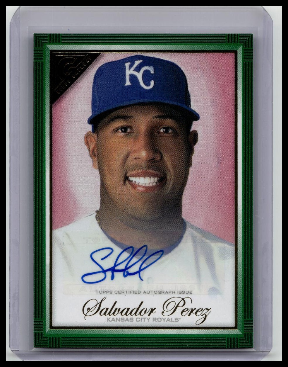 SALVADOR PEREZ 2019 Topps Gallery Green Auto #'d 75/99 #100